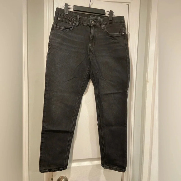LRL Ralph Lauren Black Denim Women’s Medium Wash Jeans 5 Pocket Mid Rise Size 8 - Picture 1 of 13
